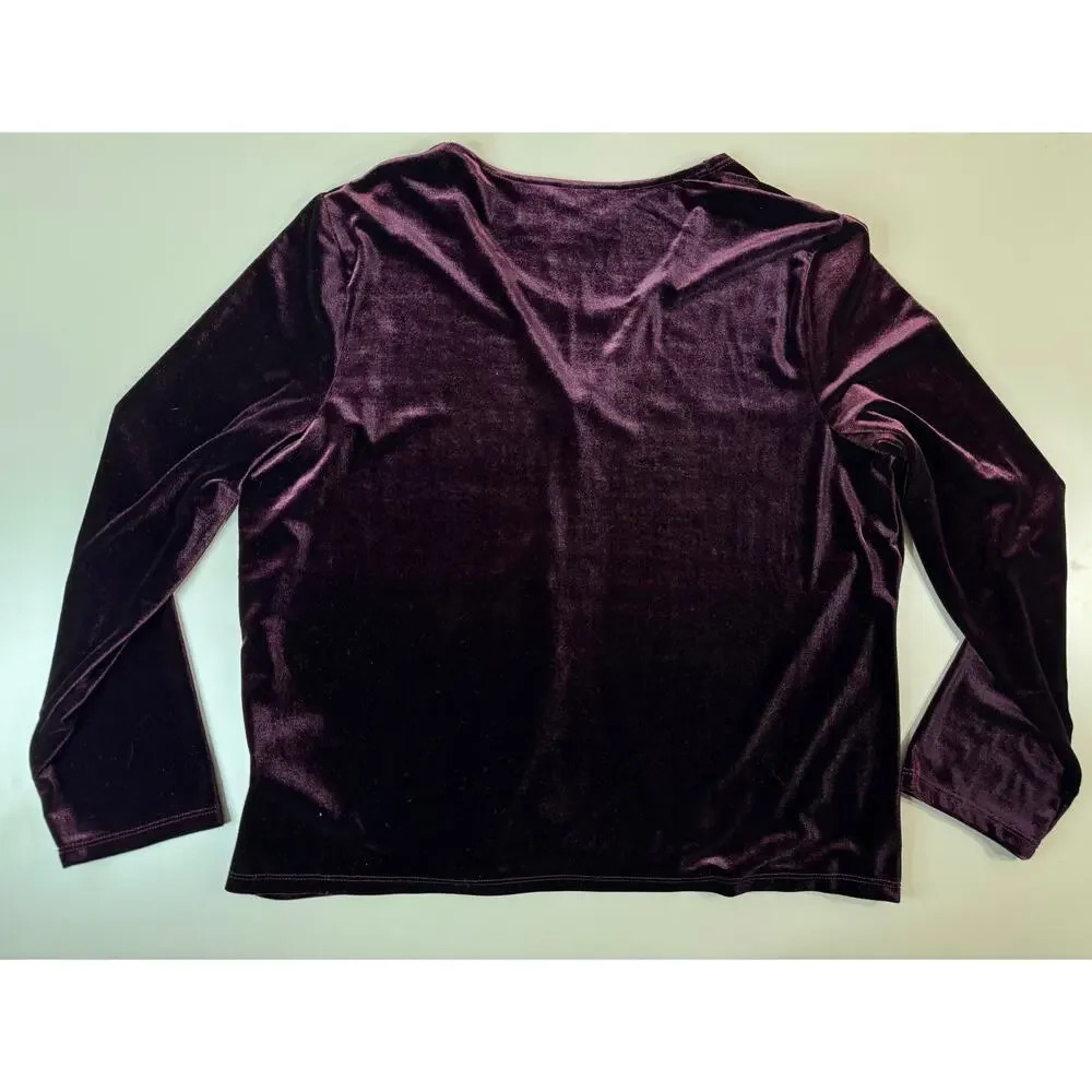 Velvet Burnout Purple Flower Layered Cami Cardigan Women’s XL Y2K 90s Vibes - Picture 3 of 9